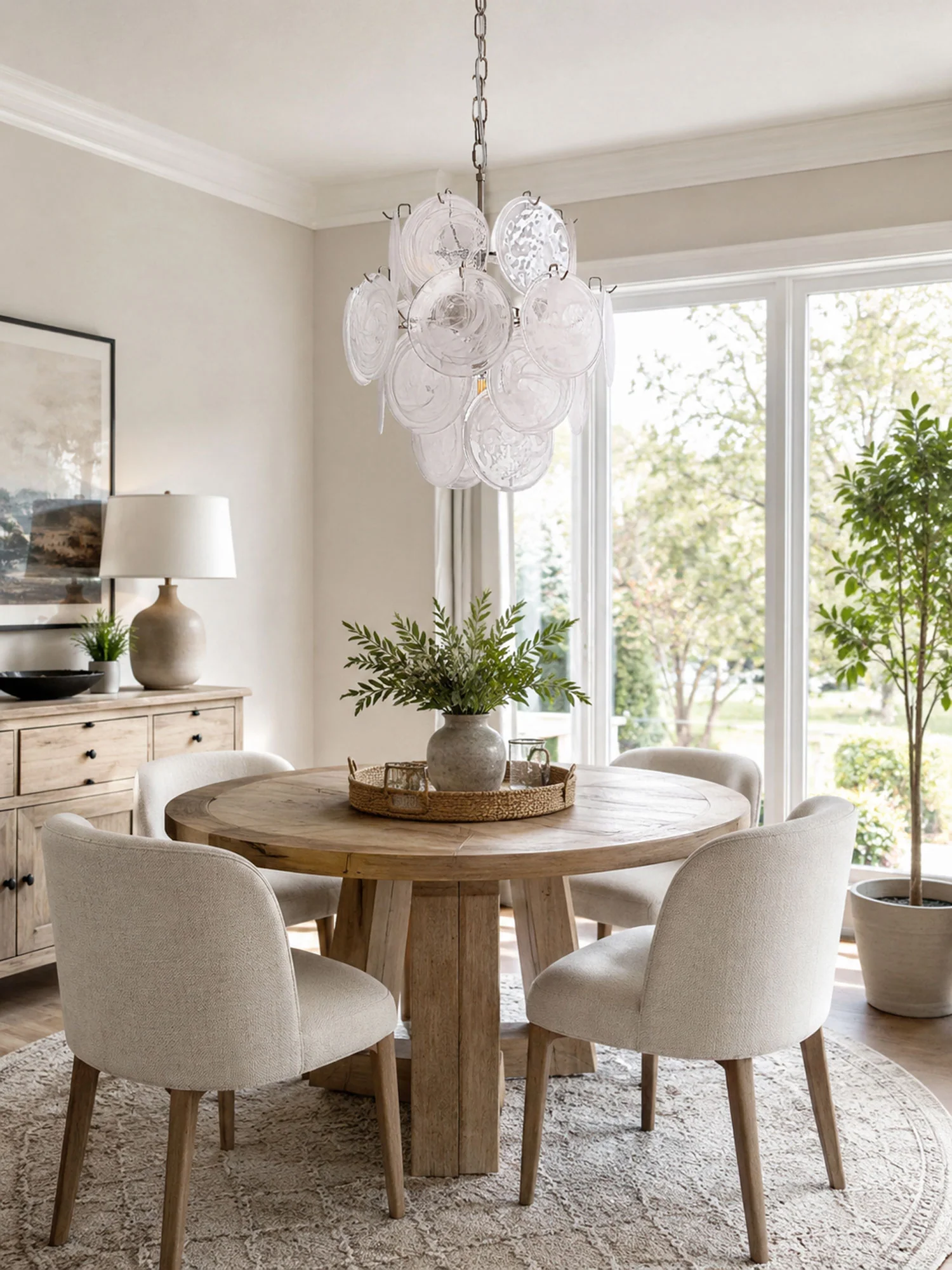 Aqua White Glass Murano Chandelier - Image 6