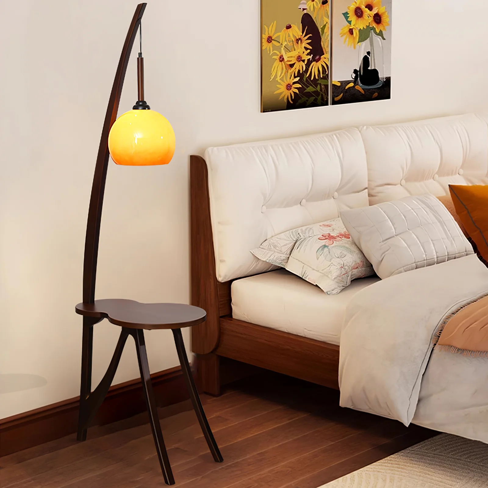 Arc Wood Hanging Floor Lamp - Image 12