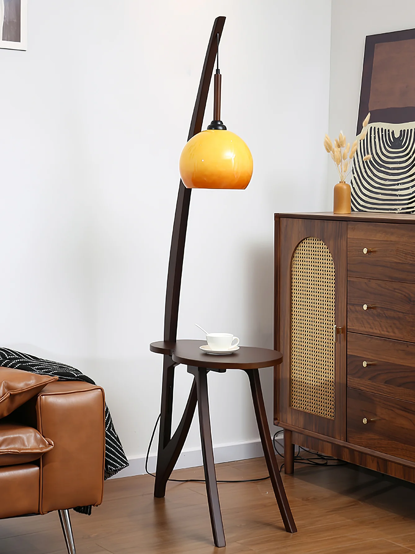 Arc Wood Hanging Floor Lamp - Image 14