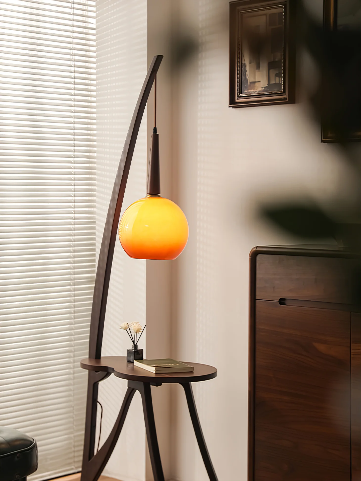 Arc Wood Hanging Floor Lamp - Image 8