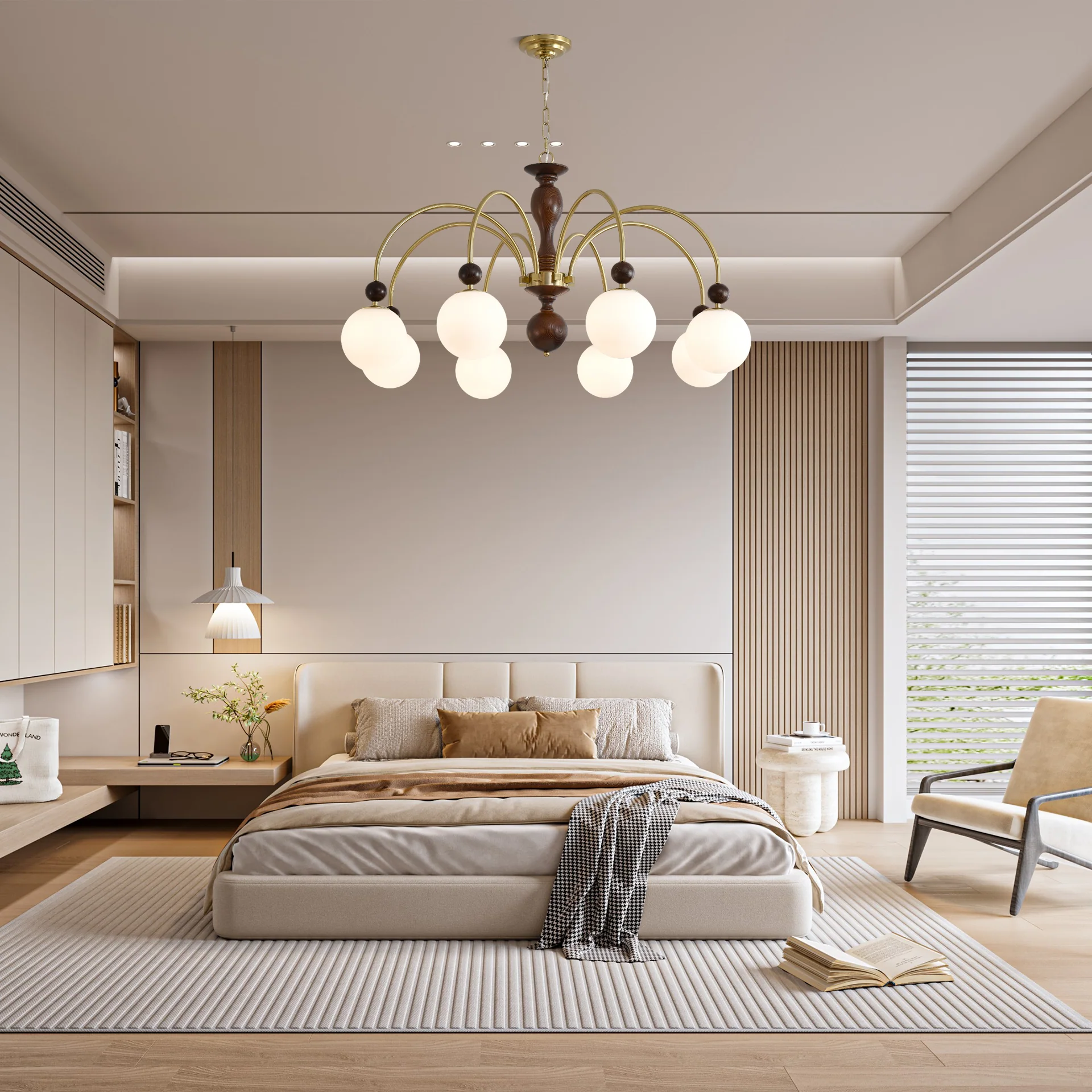 Archway Walnut Color Chandelier - Image 7