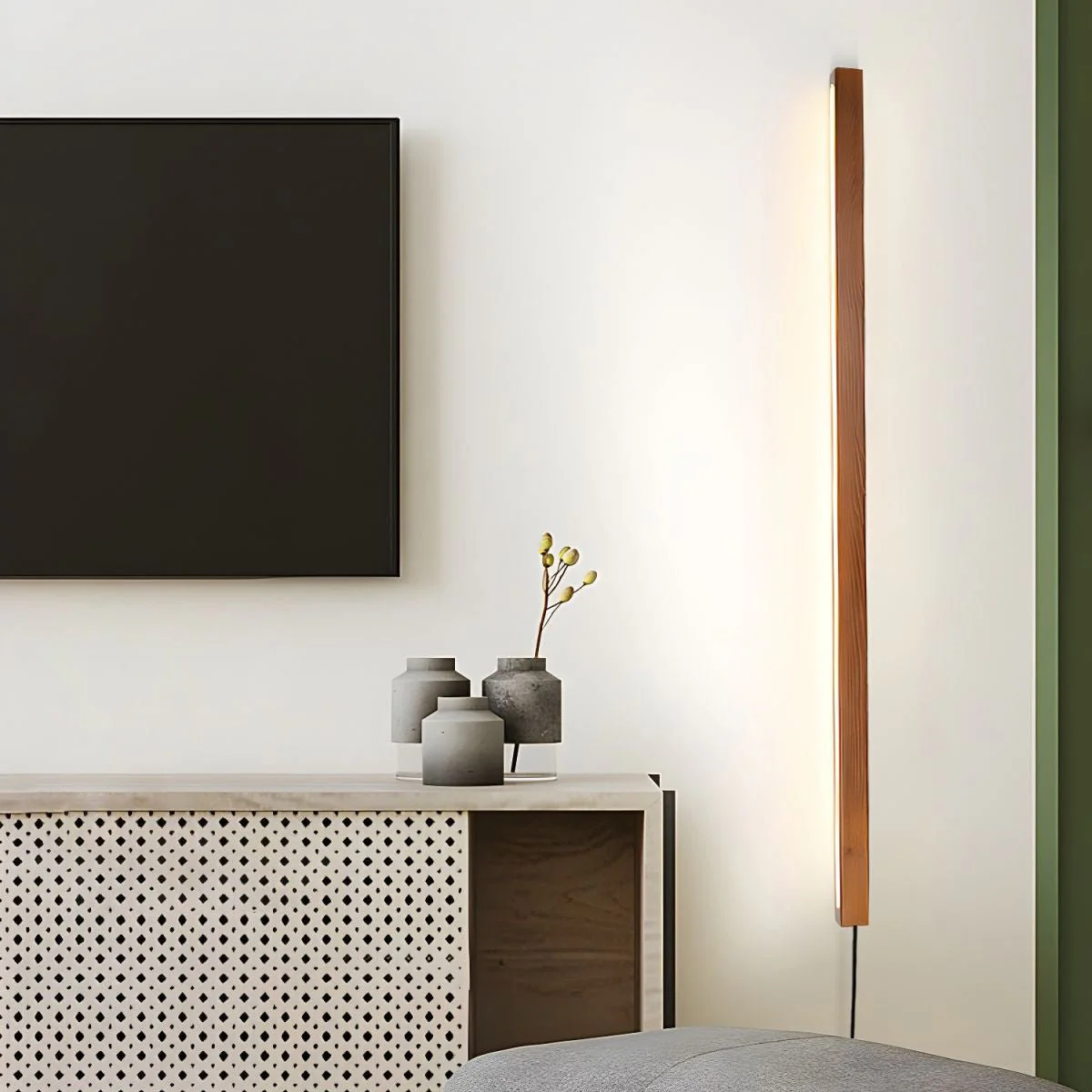 Arlo Linear Wood Plug-in Wall Light - Image 11