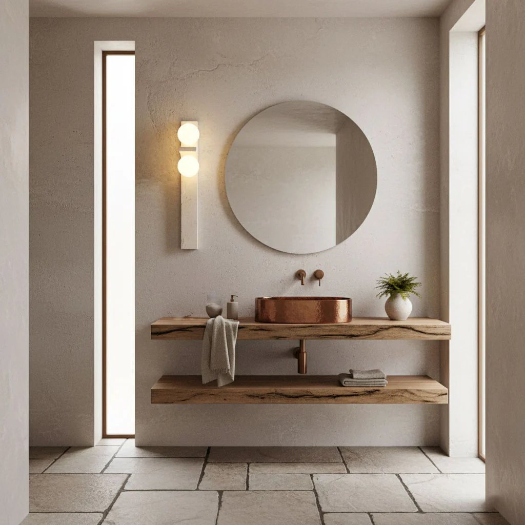 Asymmetrical Travertine Wall Sconce - Image 14