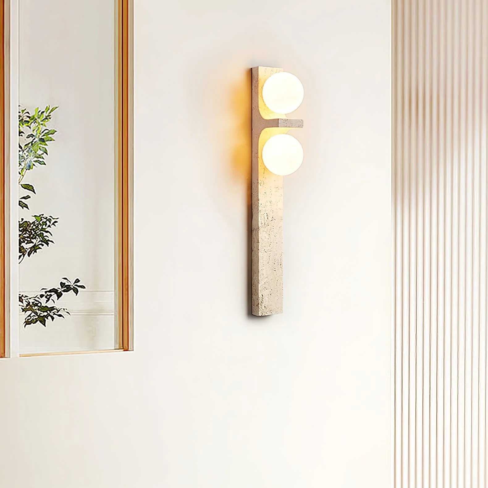 Asymmetrical Travertine Wall Sconce - Image 26