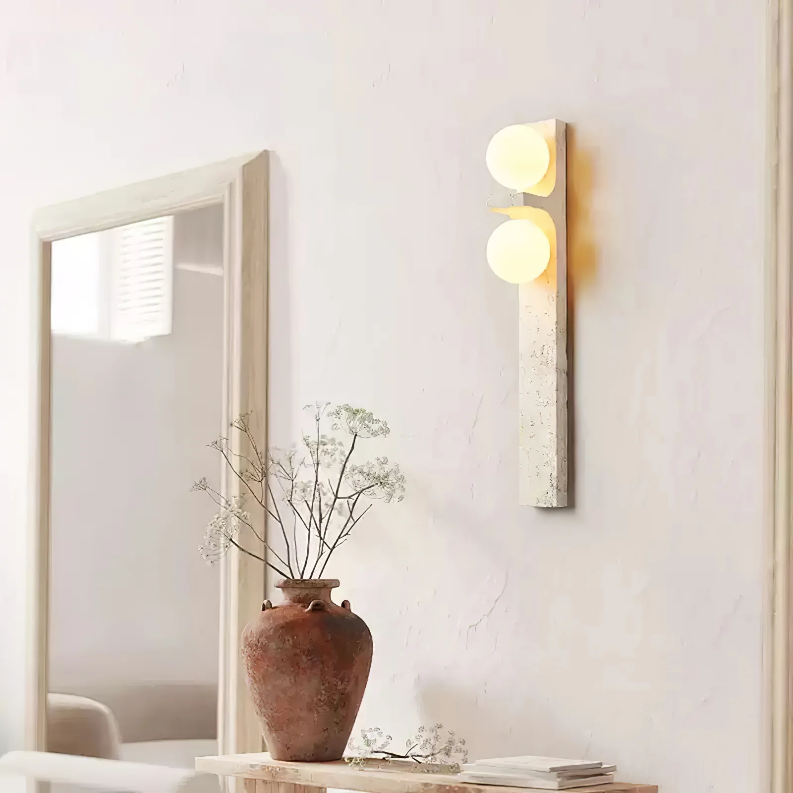 Asymmetrical Travertine Wall Sconce - Image 33
