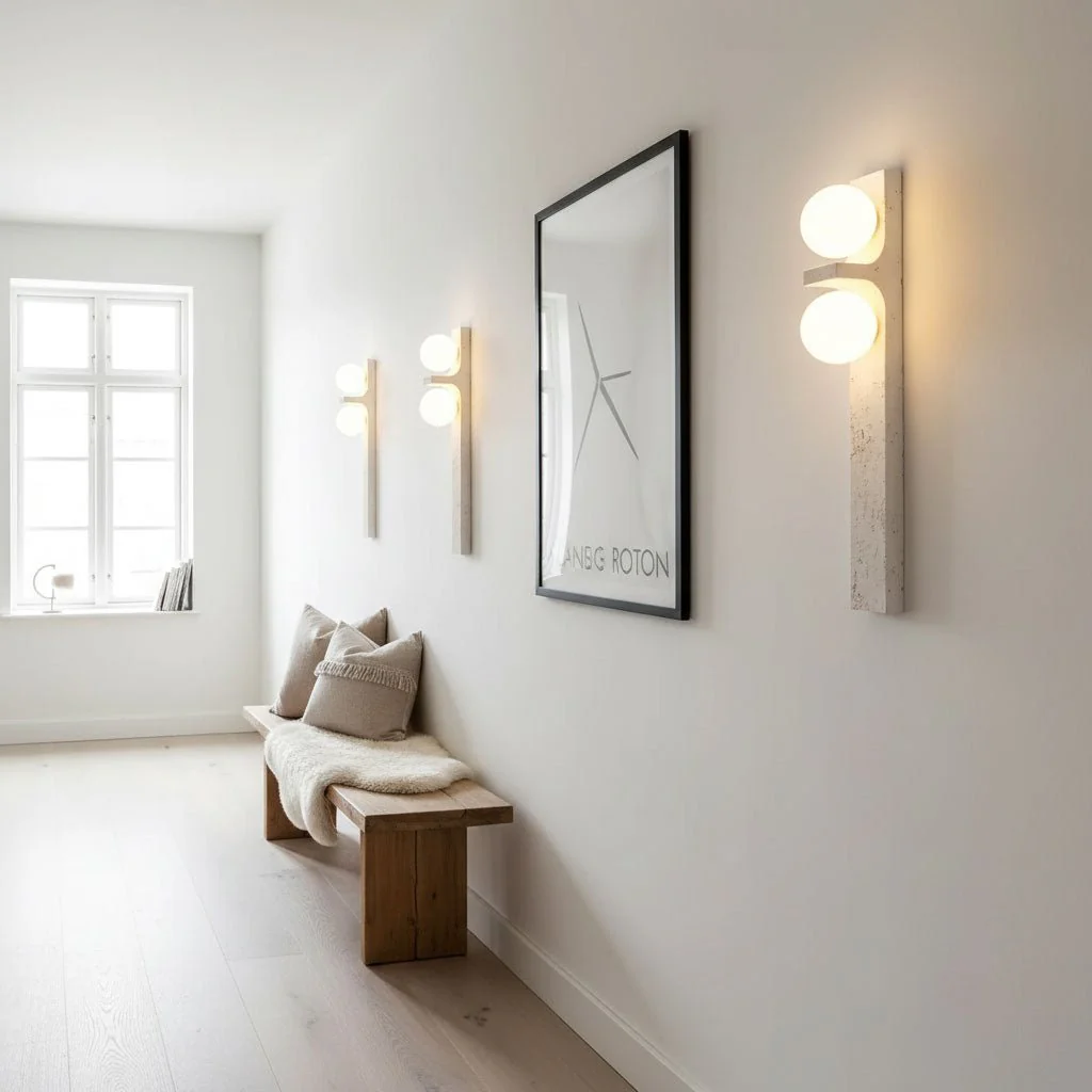 Asymmetrical Travertine Wall Sconce - Image 6