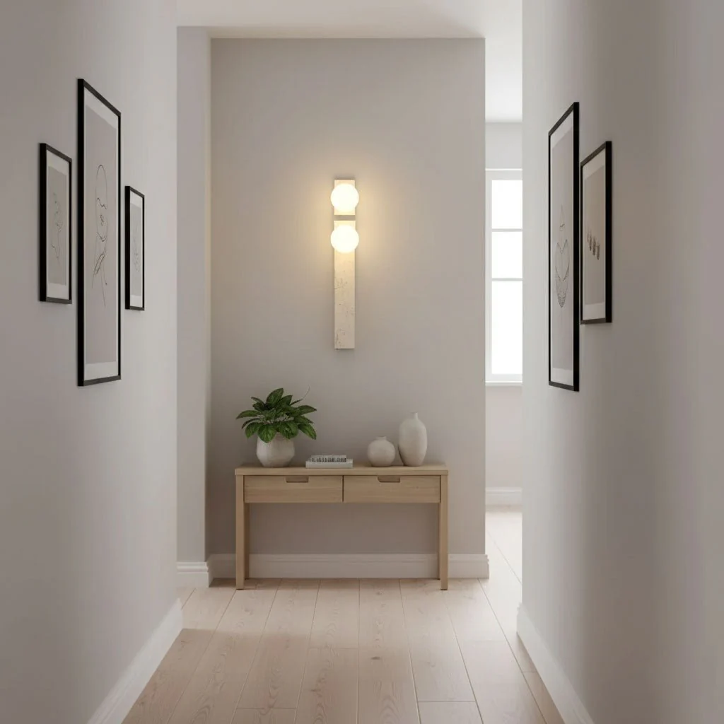 Asymmetrical Travertine Wall Sconce - Image 8