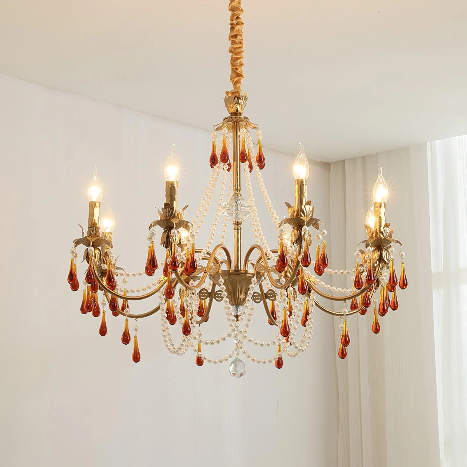 Aureate Amber Crystal Chandelier - Image 22