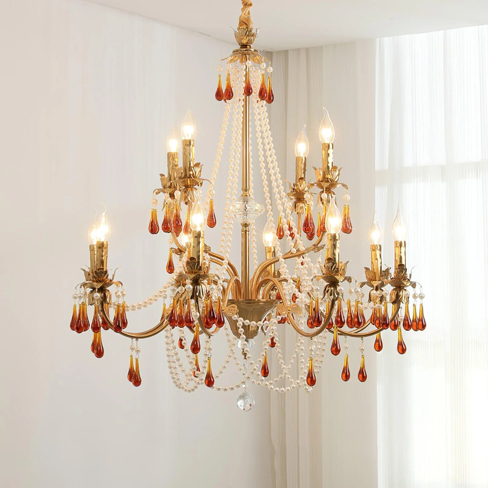 Aureate Amber Crystal Chandelier - Image 24