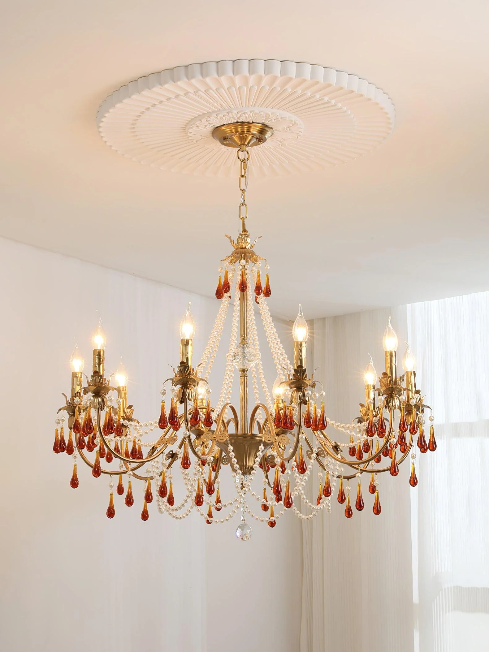 Aureate Amber Crystal Chandelier - Image 41