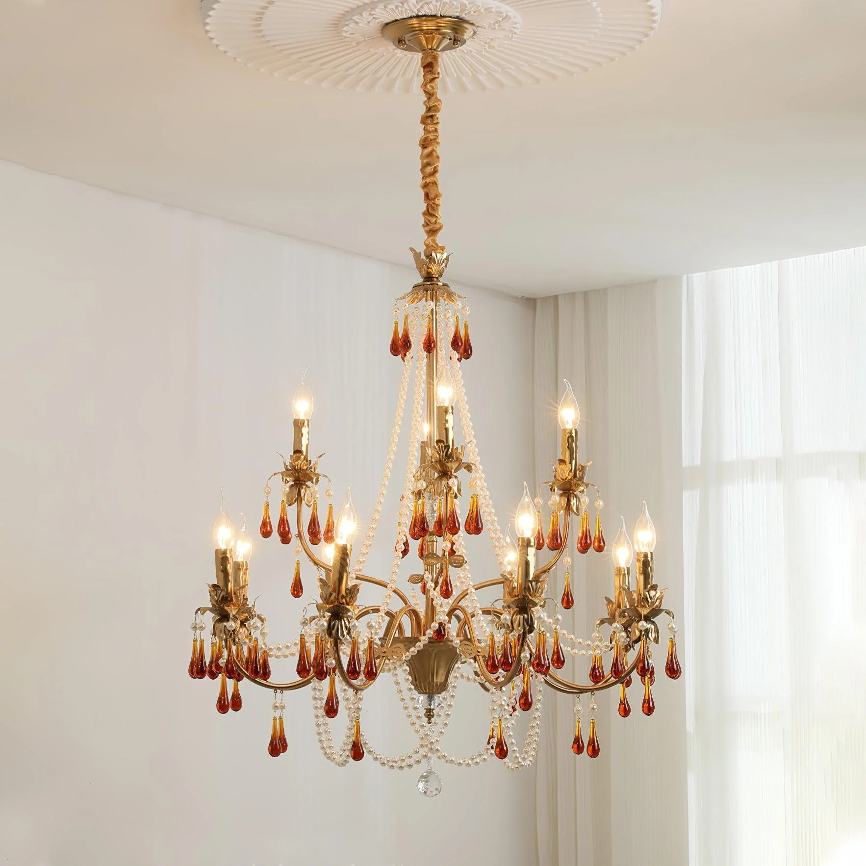 Aureate Amber Crystal Chandelier - Image 48