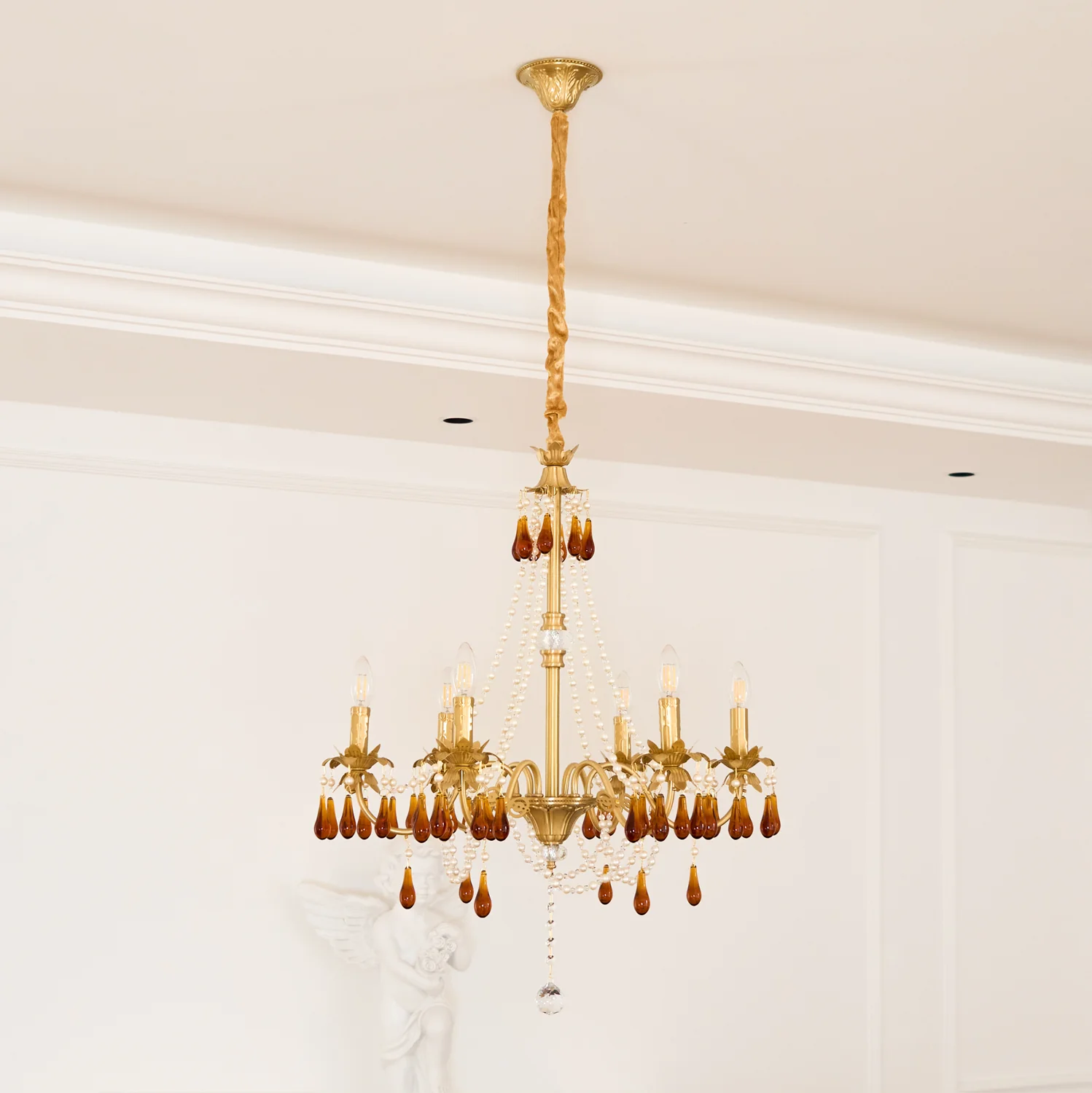 Aureate Amber Crystal Chandelier - Image 8