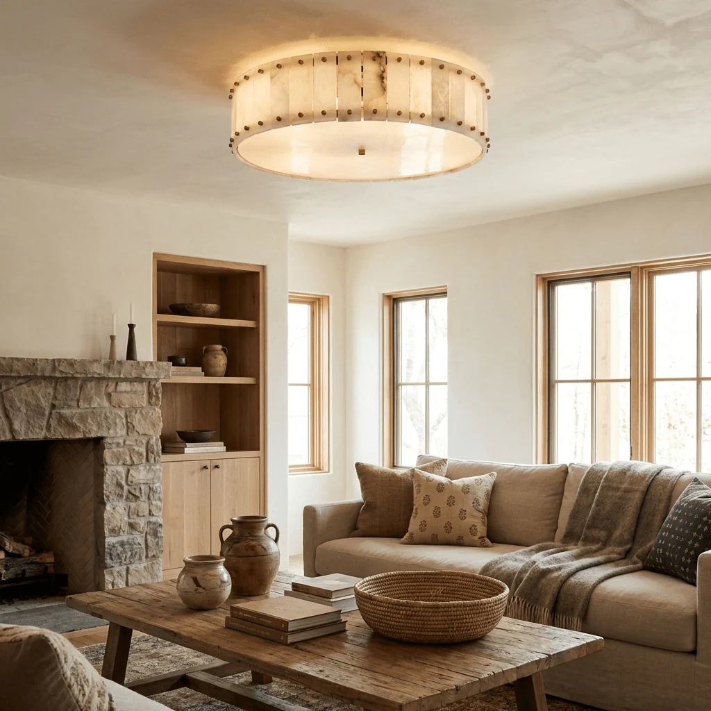 Aurelia Alabaster Ring Ceiling Lamp - Image 3