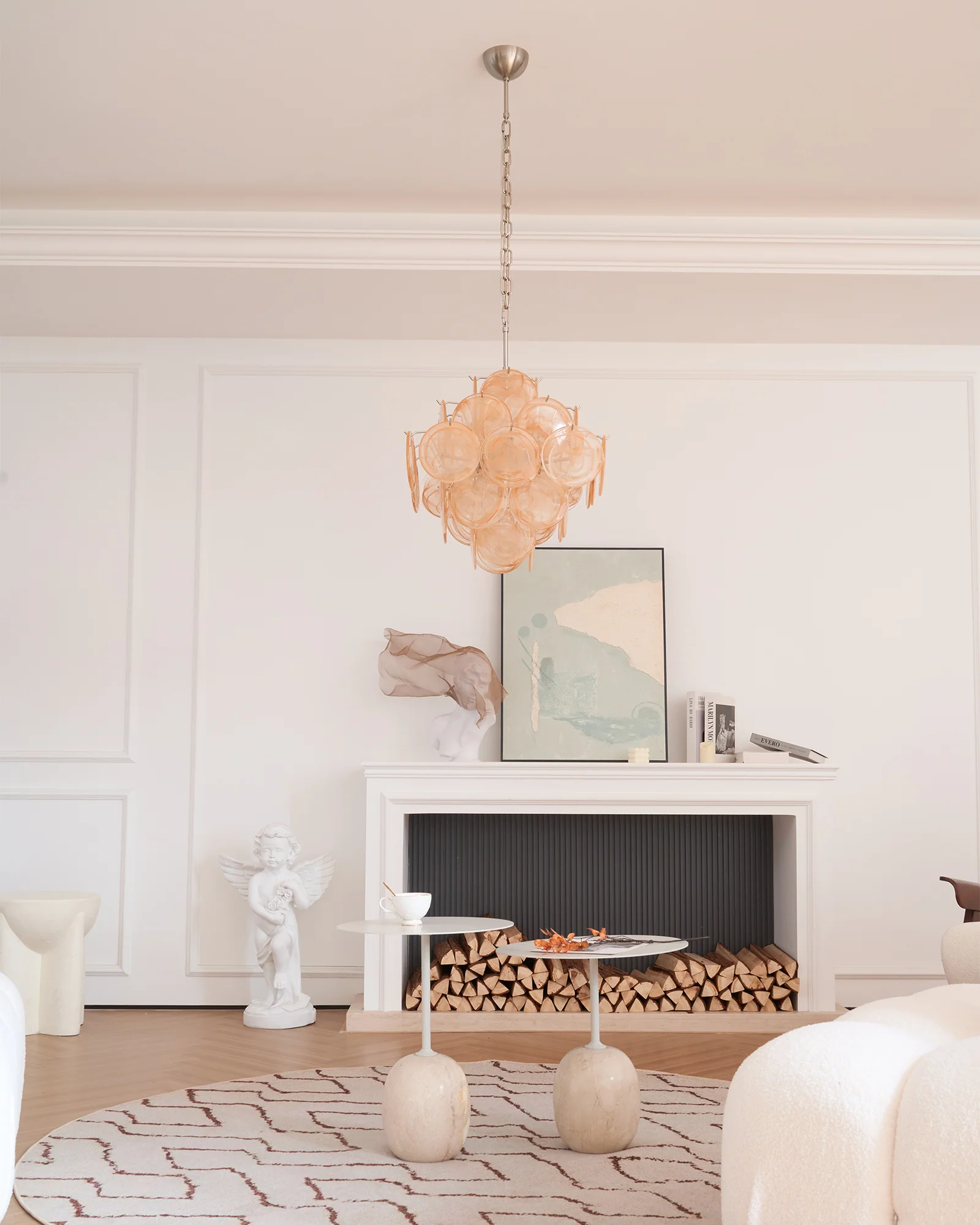Aurelia Apricot Murano Glass Chandelier - Image 15