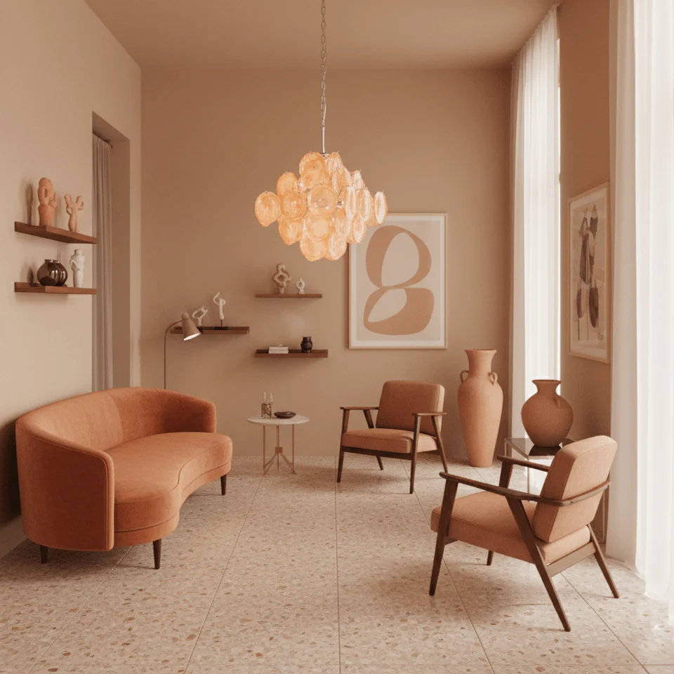 Aurelia Apricot Murano Glass Chandelier - Image 7