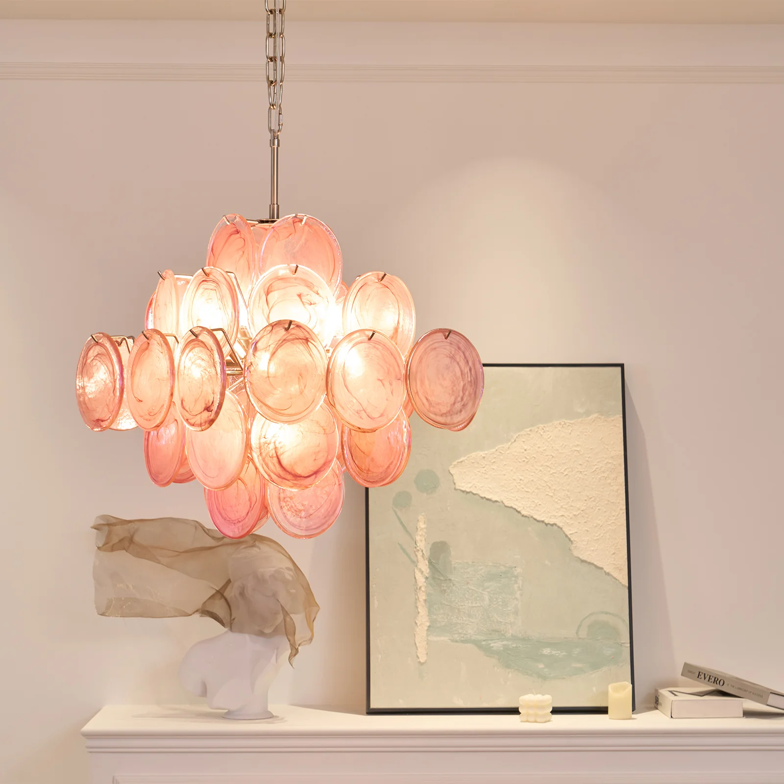 Aurelia Pink Murano Glass Chandelier - Image 27