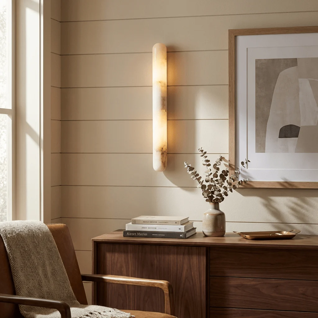 Aurelia Slim Alabaster Linear Wall Light - Image 3