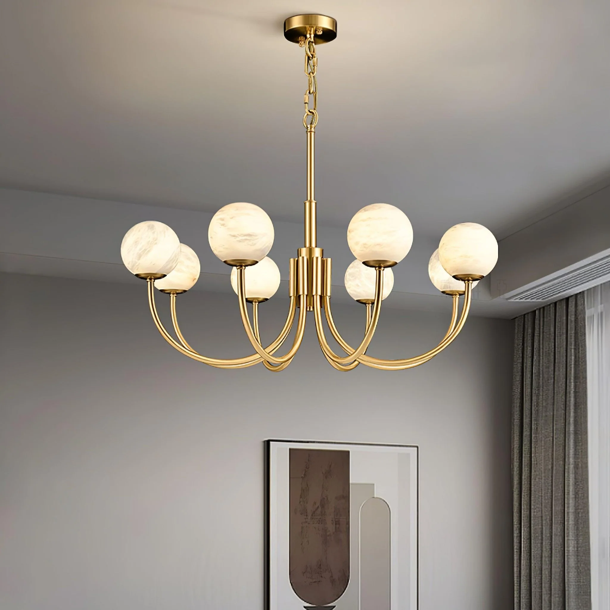 Aurelian Alabaster Globe Chandelier - Image 2