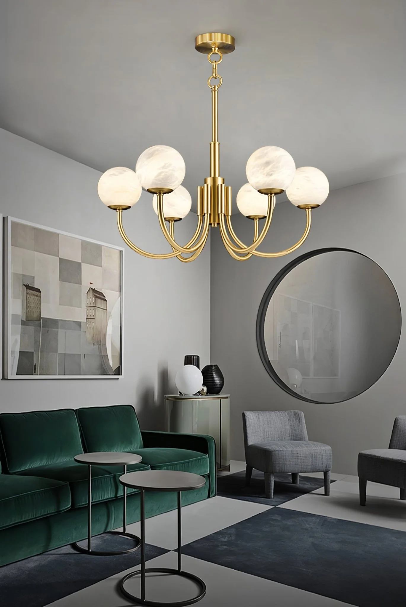 Aurelian Alabaster Globe Chandelier - Image 30