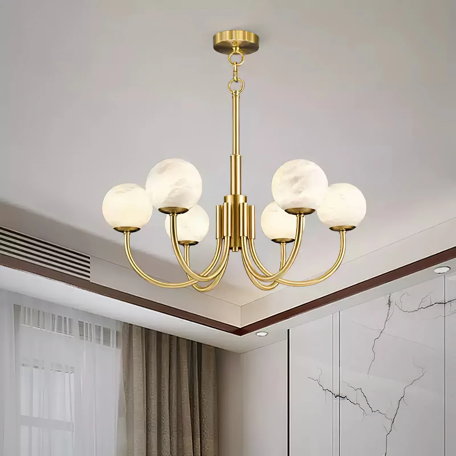 Aurelian Alabaster Globe Chandelier - Image 36