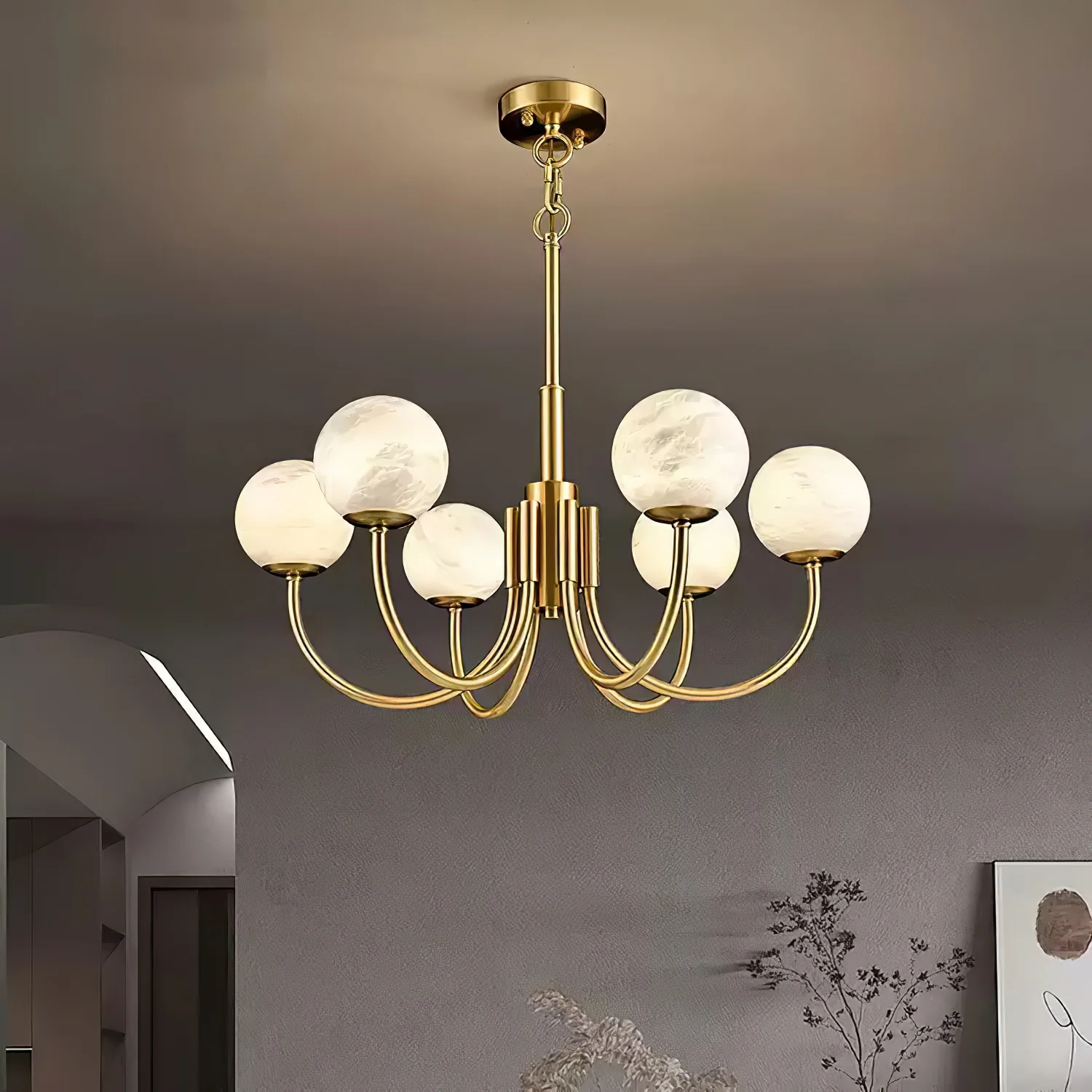 Aurelian Alabaster Globe Chandelier - Image 42