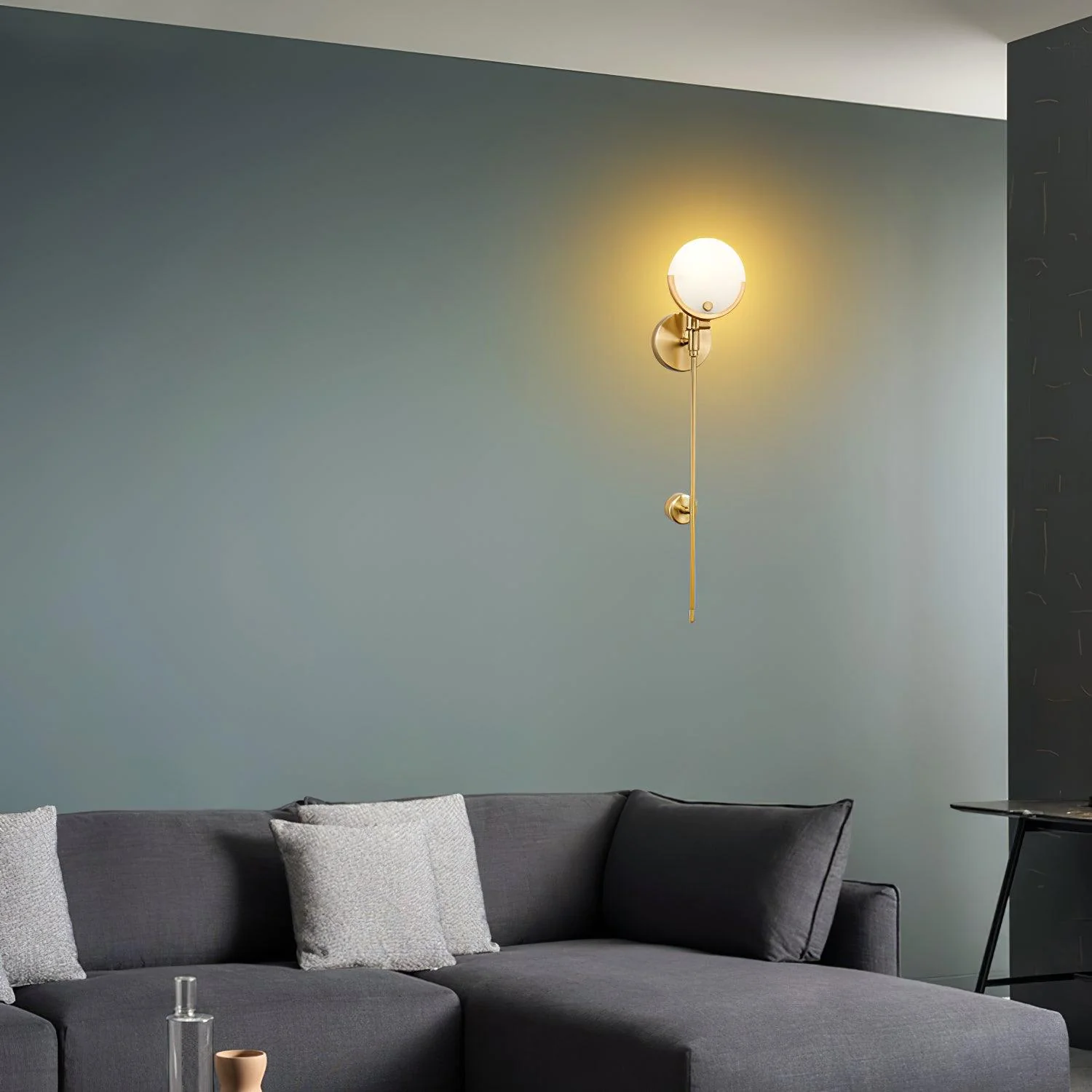 Ava Brass Alabaster Wall Lamp - Image 10