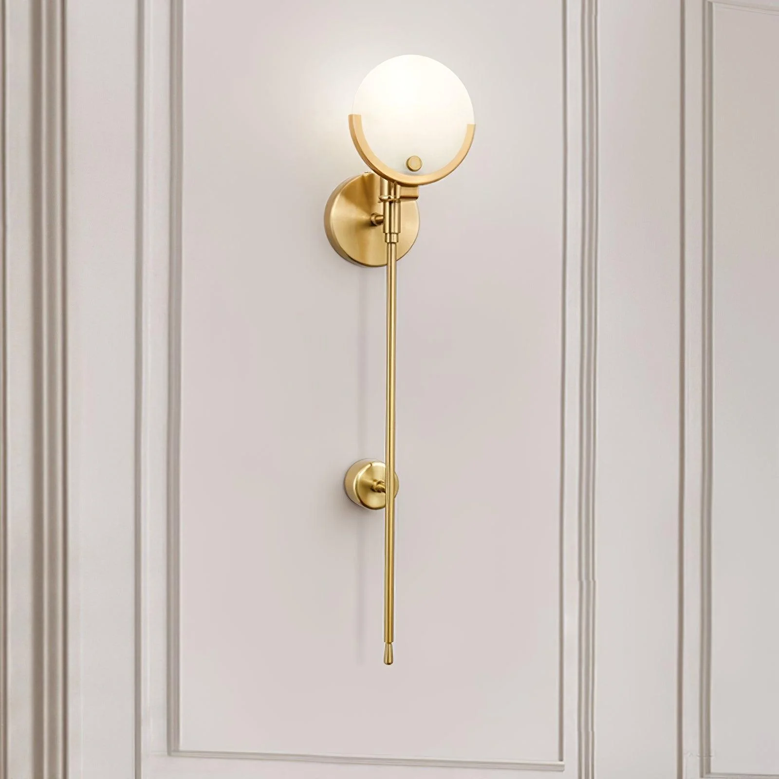 Ava Brass Alabaster Wall Lamp - Image 2