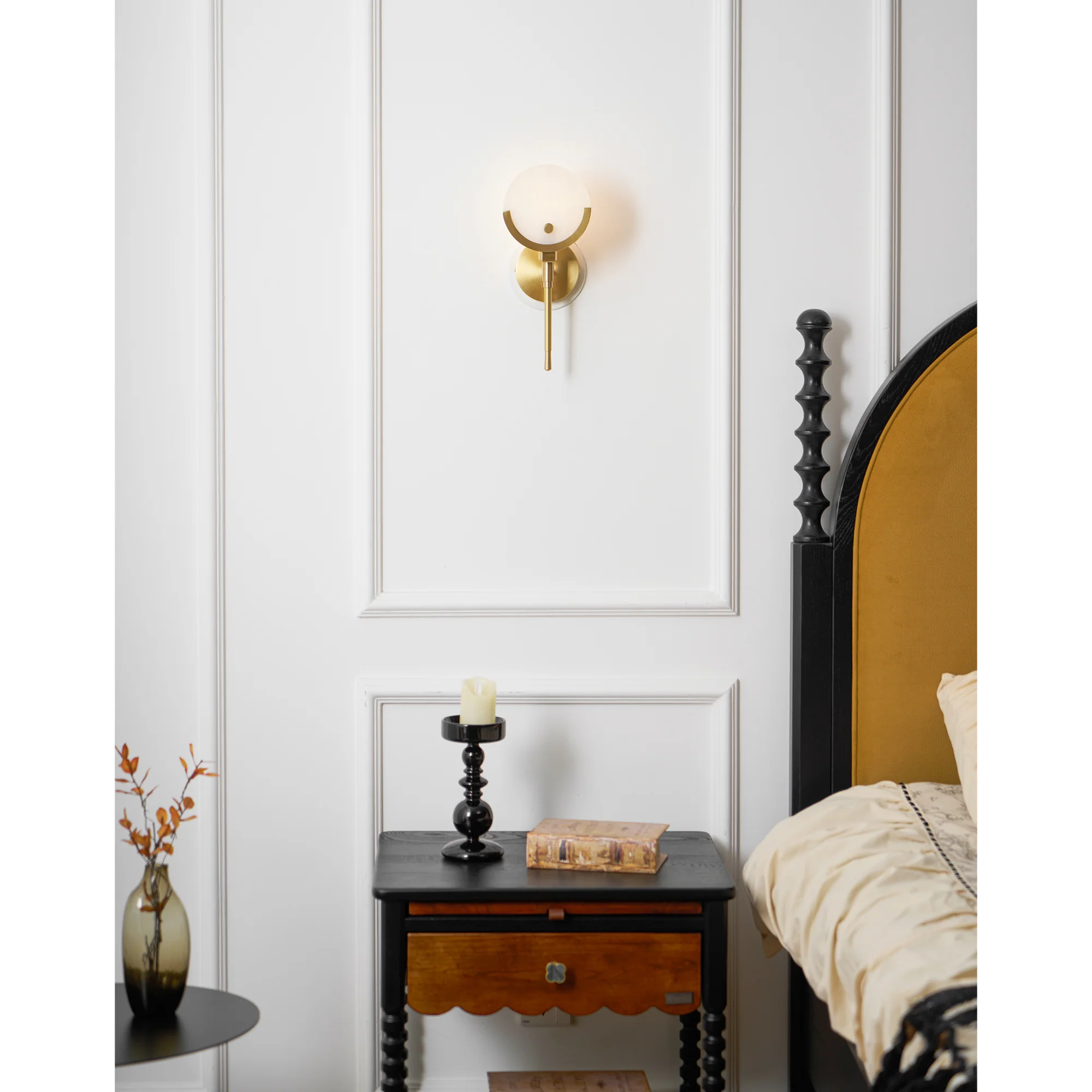 Ava Brass Alabaster Wall Lamp - Image 31