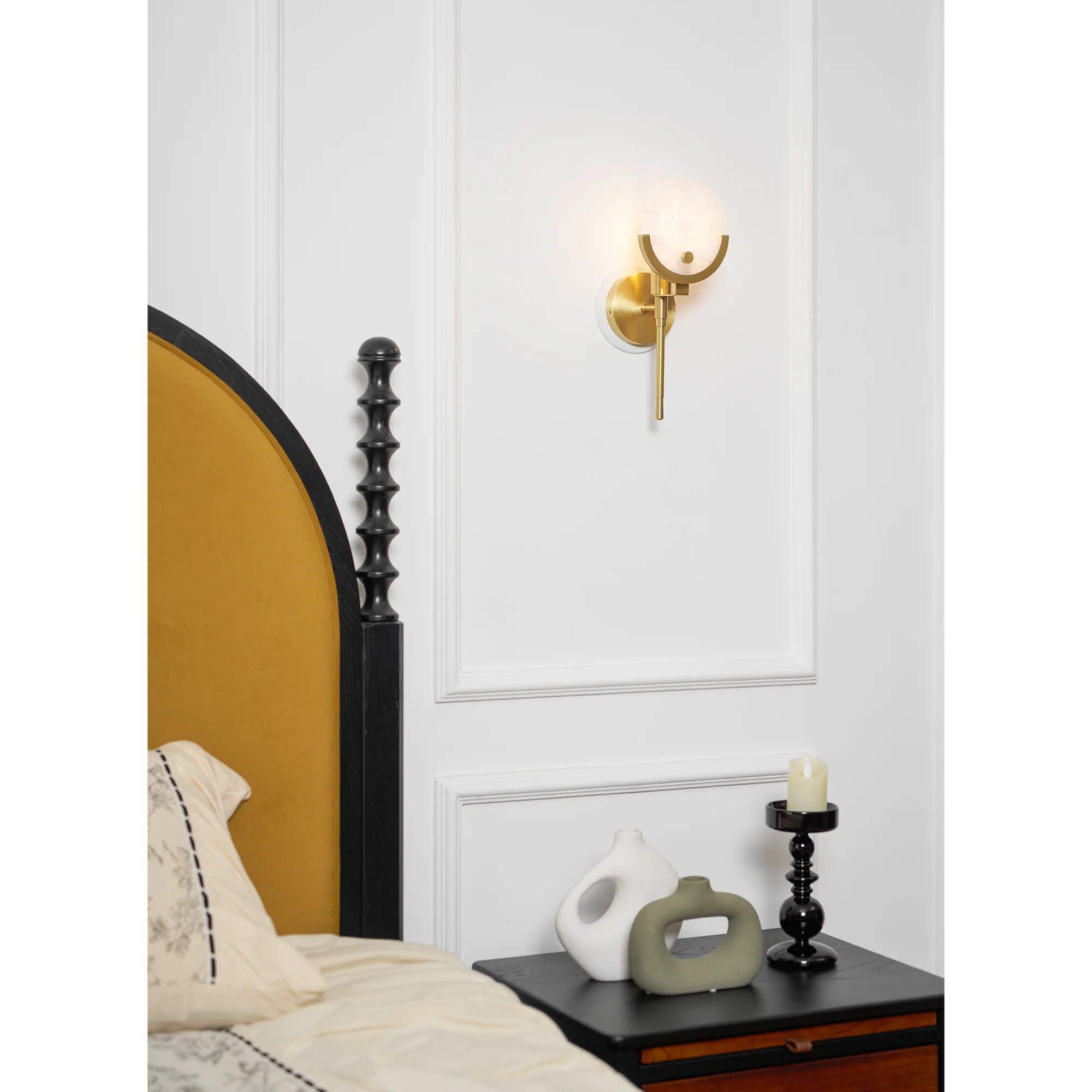 Ava Brass Alabaster Wall Lamp - Image 35