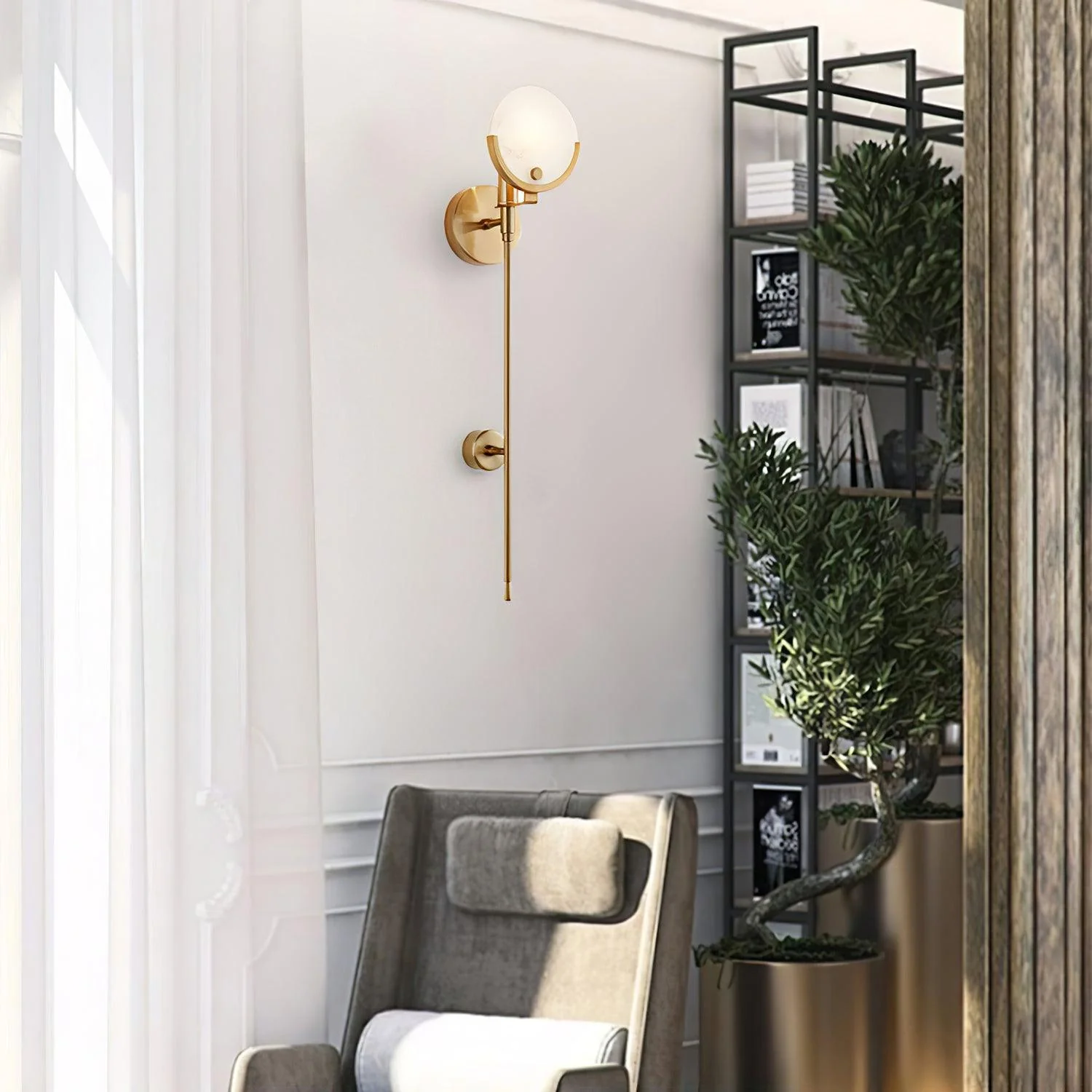 Ava Brass Alabaster Wall Lamp - Image 53