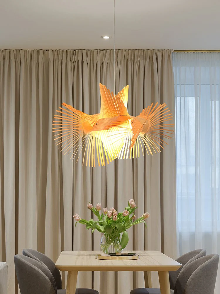 Avian Flair Wooden Pendant Lamp - Image 6