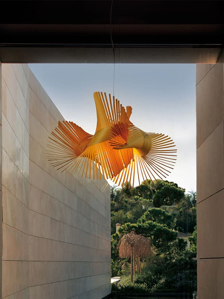 Avian Flair Wooden Pendant Lamp - Image 7
