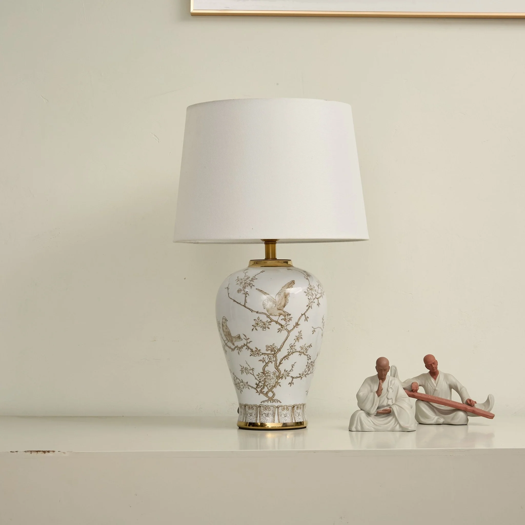 Avian Floral Ceramic Table Lamp - Image 3