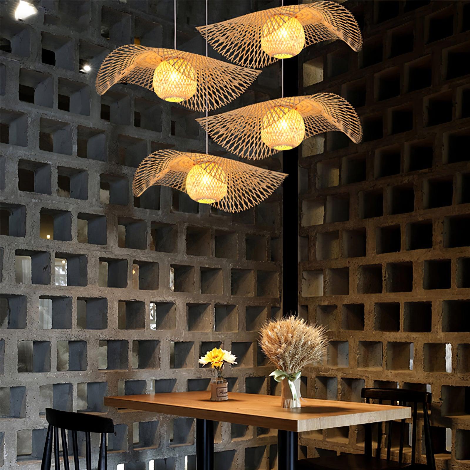 Bamboo Frame Pendant Lamp - Image 3