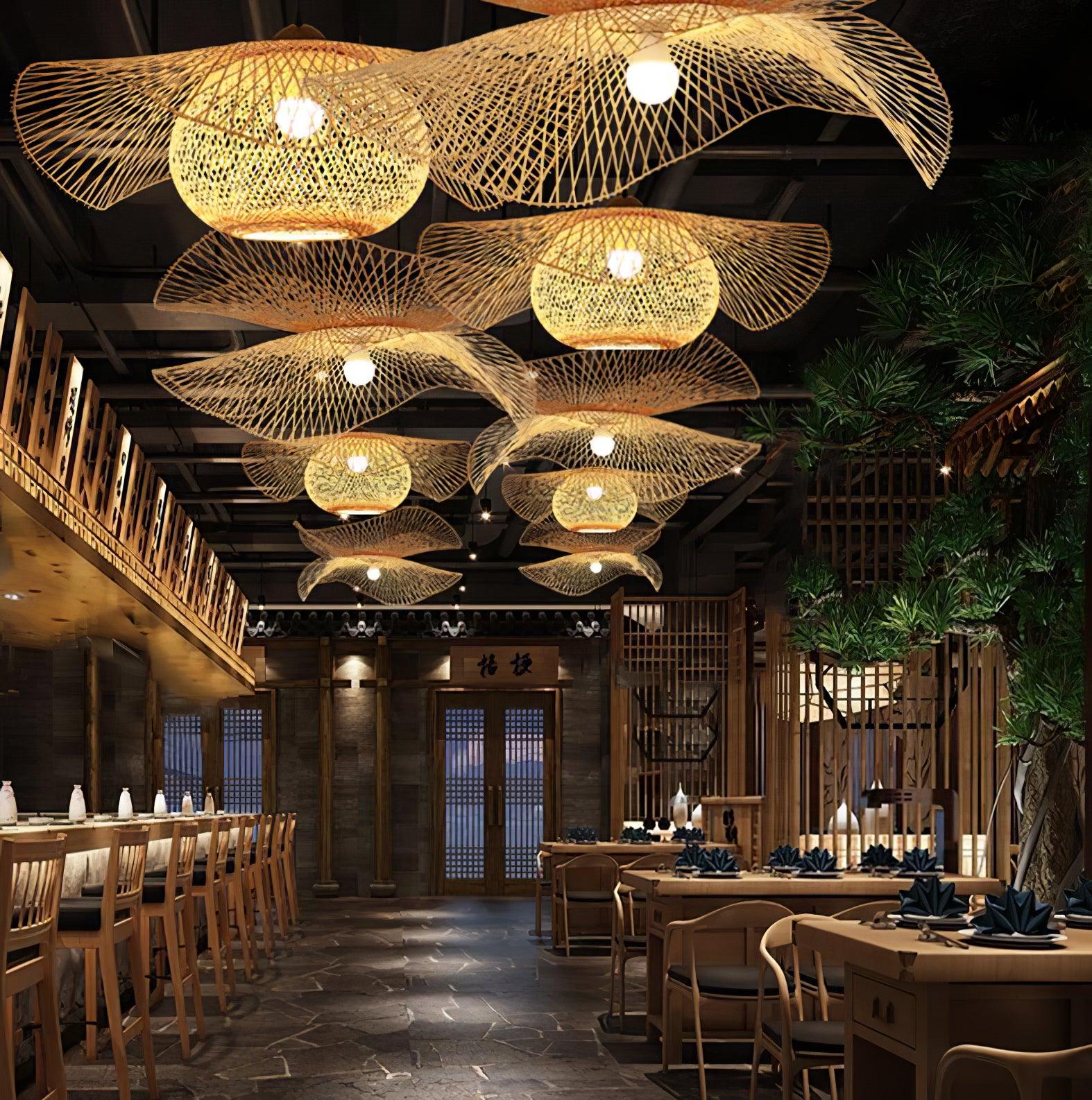 Bamboo Frame Pendant Lamp - Image 4
