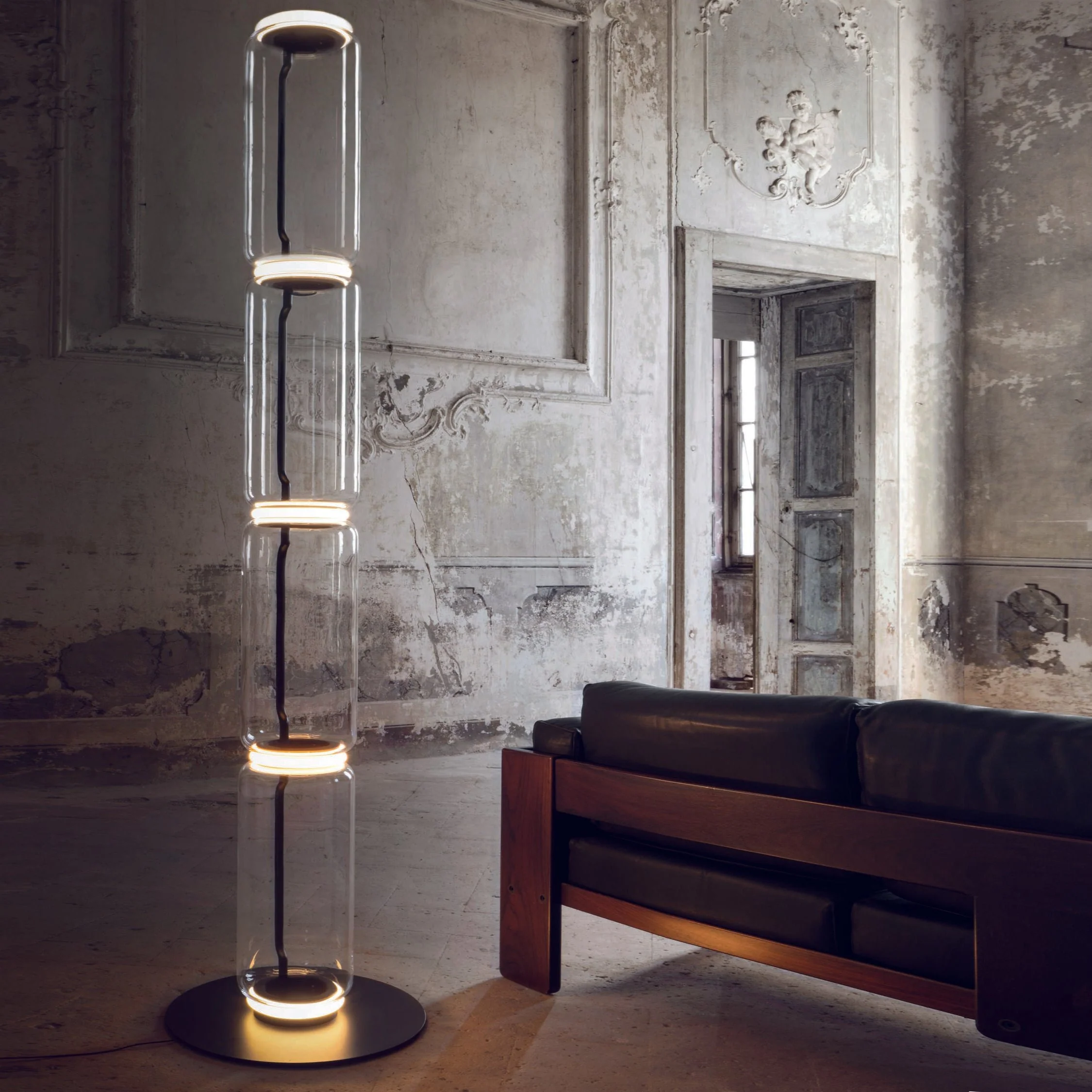Bamboo Glass Floor Lamp - Image 65
