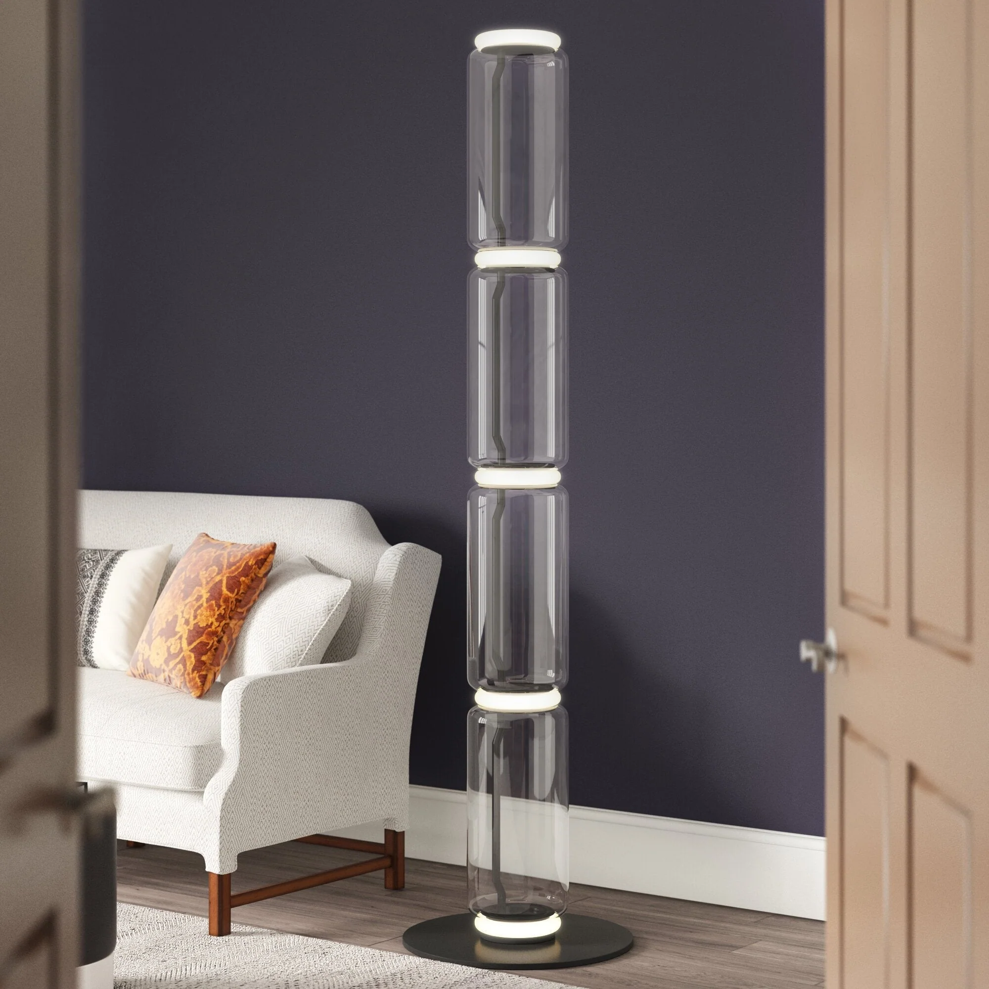 Bamboo Glass Floor Lamp - Image 79