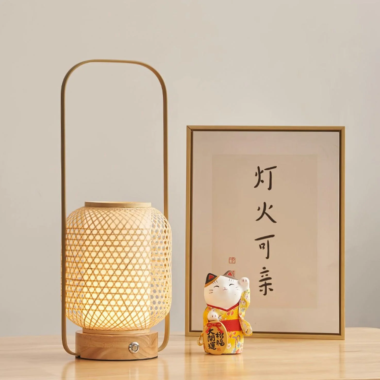 Bamboo Lantern Table Lamp - Image 3