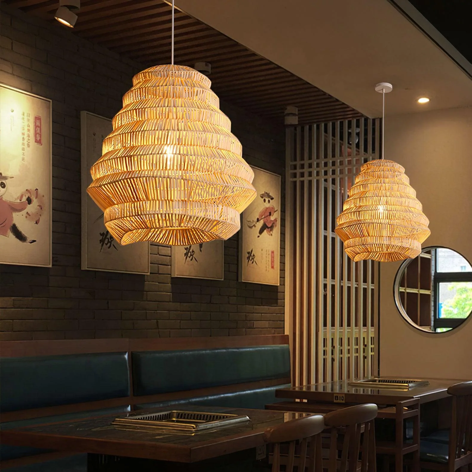 Bamboo Spiral Pendant Lamp - Image 9