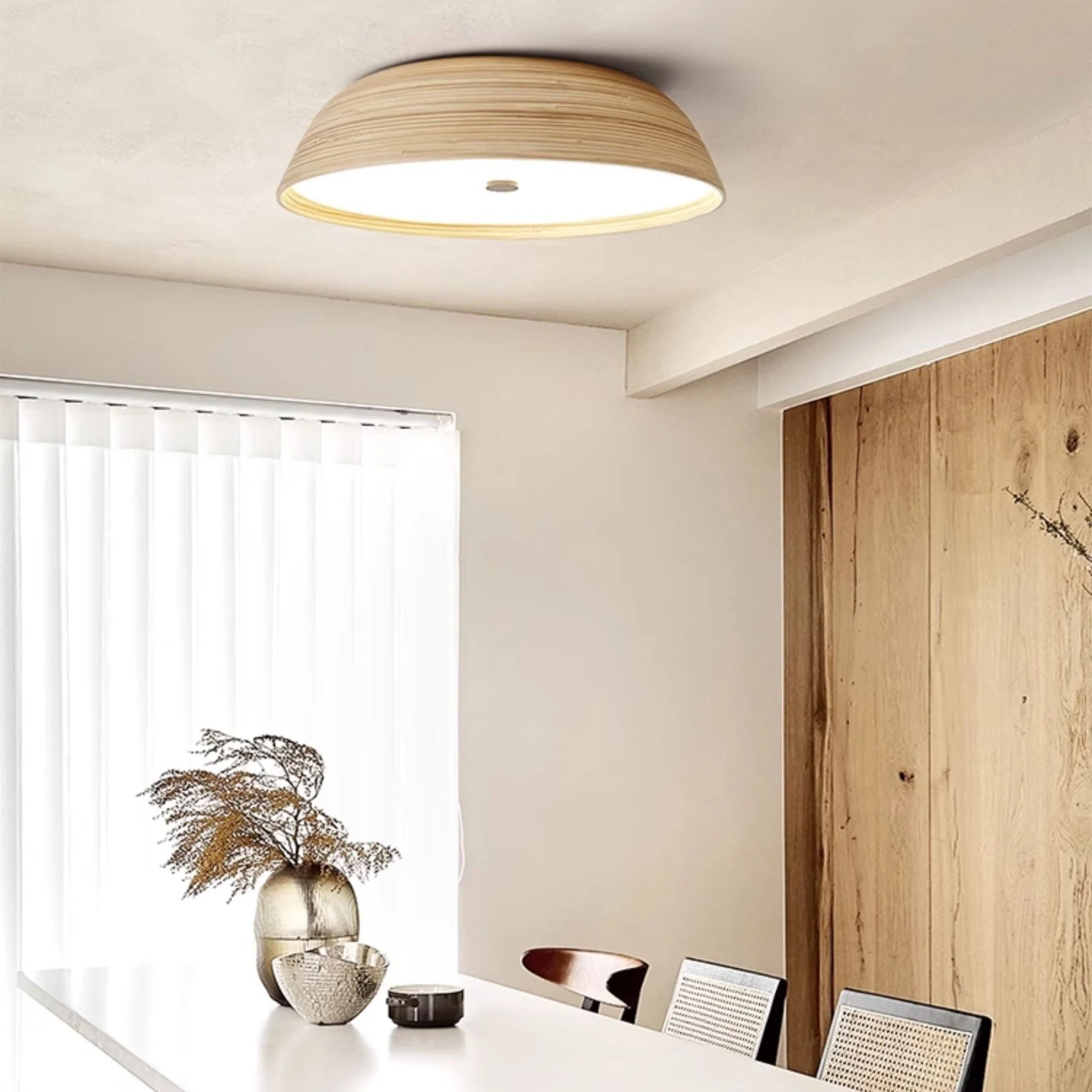 Bamboo Textured Ceiling Lamp - Image 3