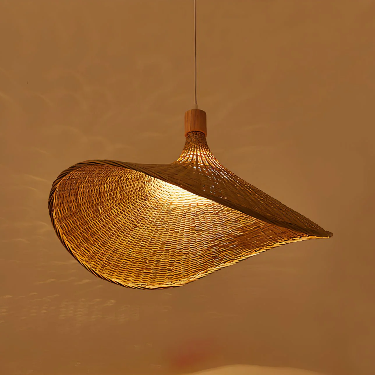 Rattan Weave Hat Pendant Light - Image 11