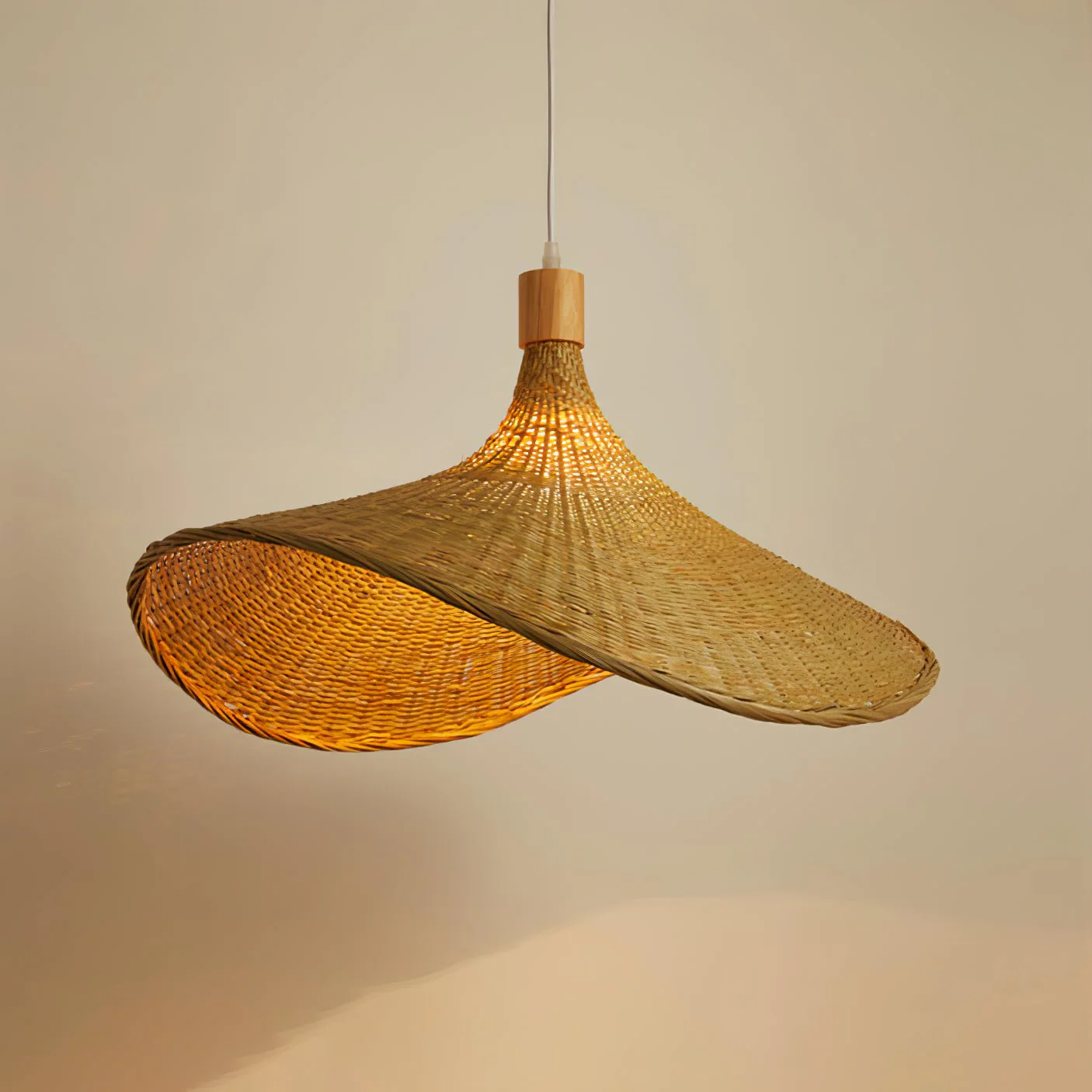 Rattan Weave Hat Pendant Light - Image 13