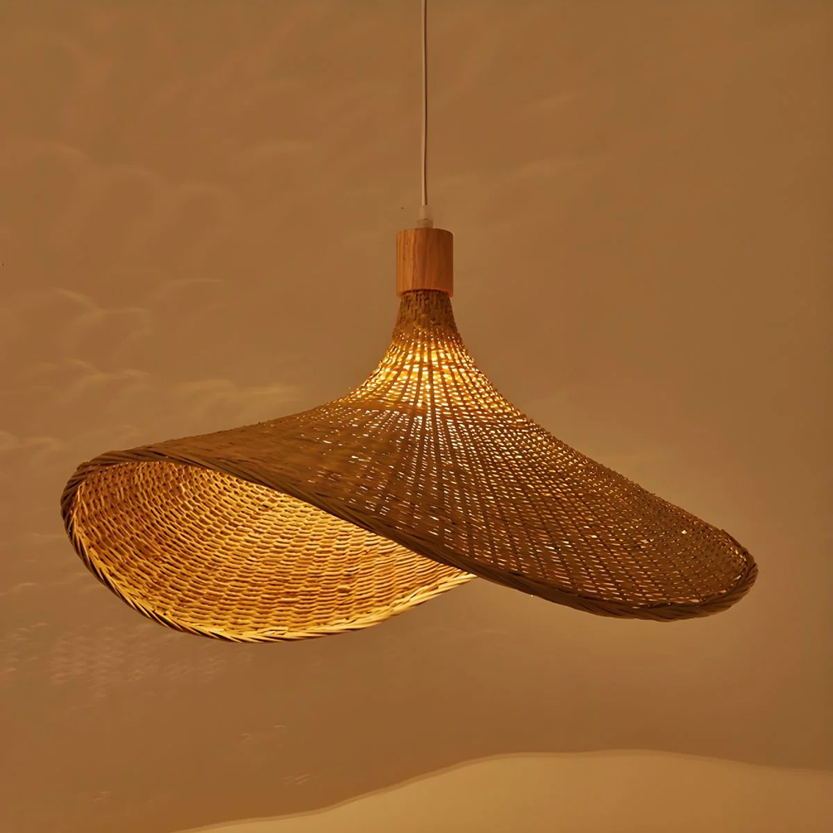 Rattan Weave Hat Pendant Light - Image 17