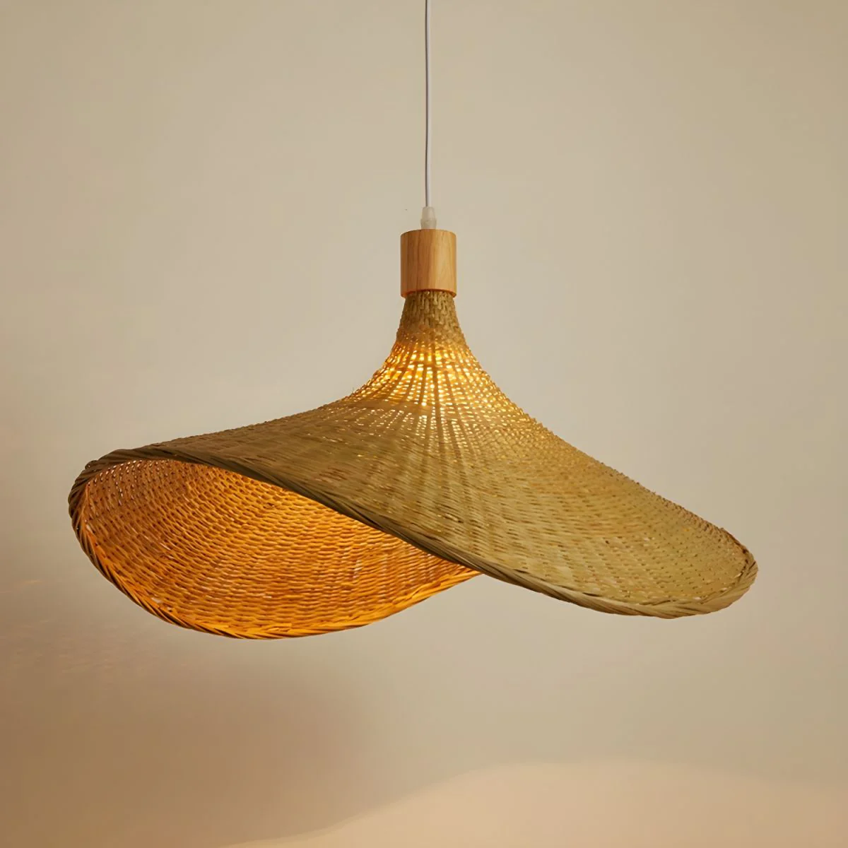 Rattan Weave Hat Pendant Light - Image 18