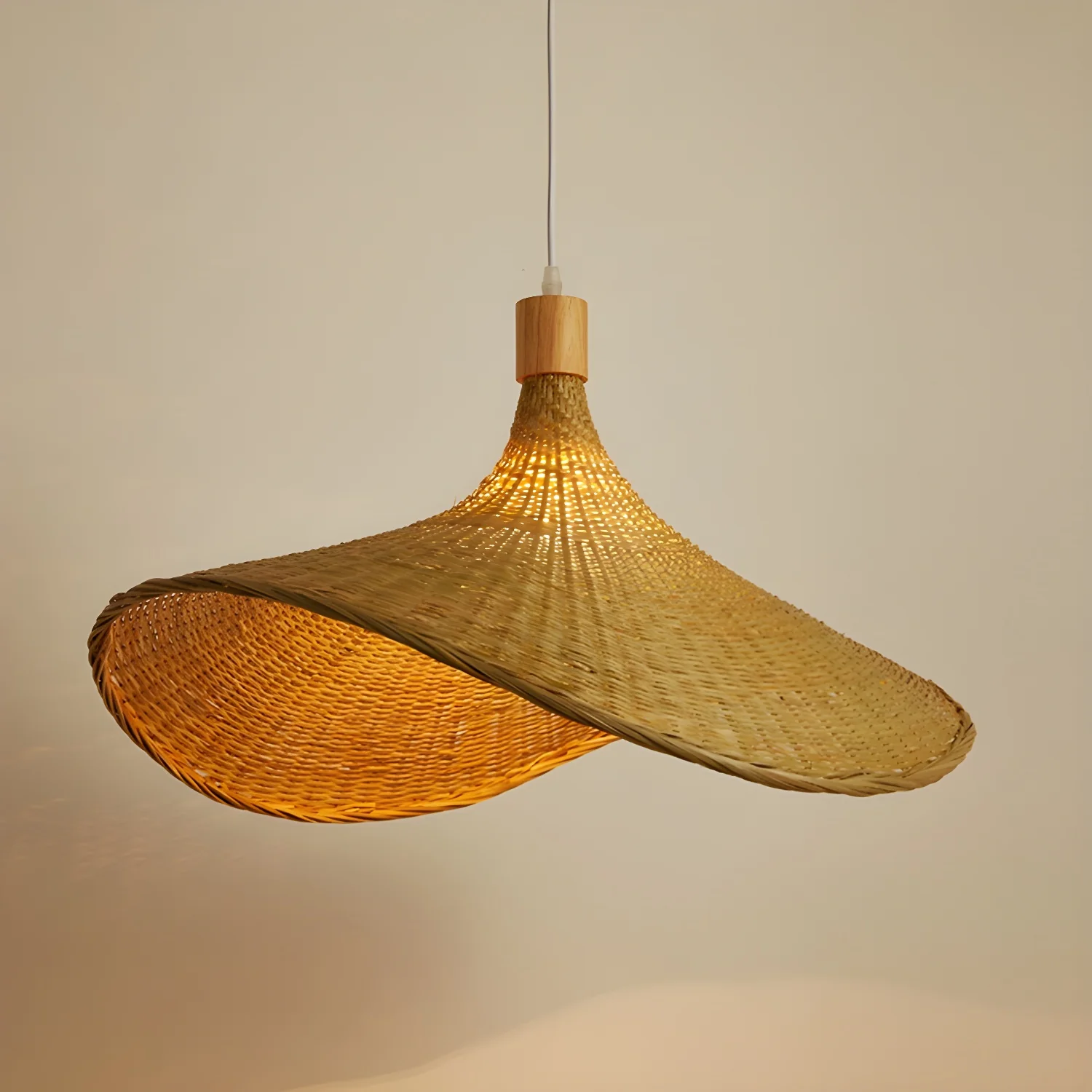 Rattan Weave Hat Pendant Light - Image 20