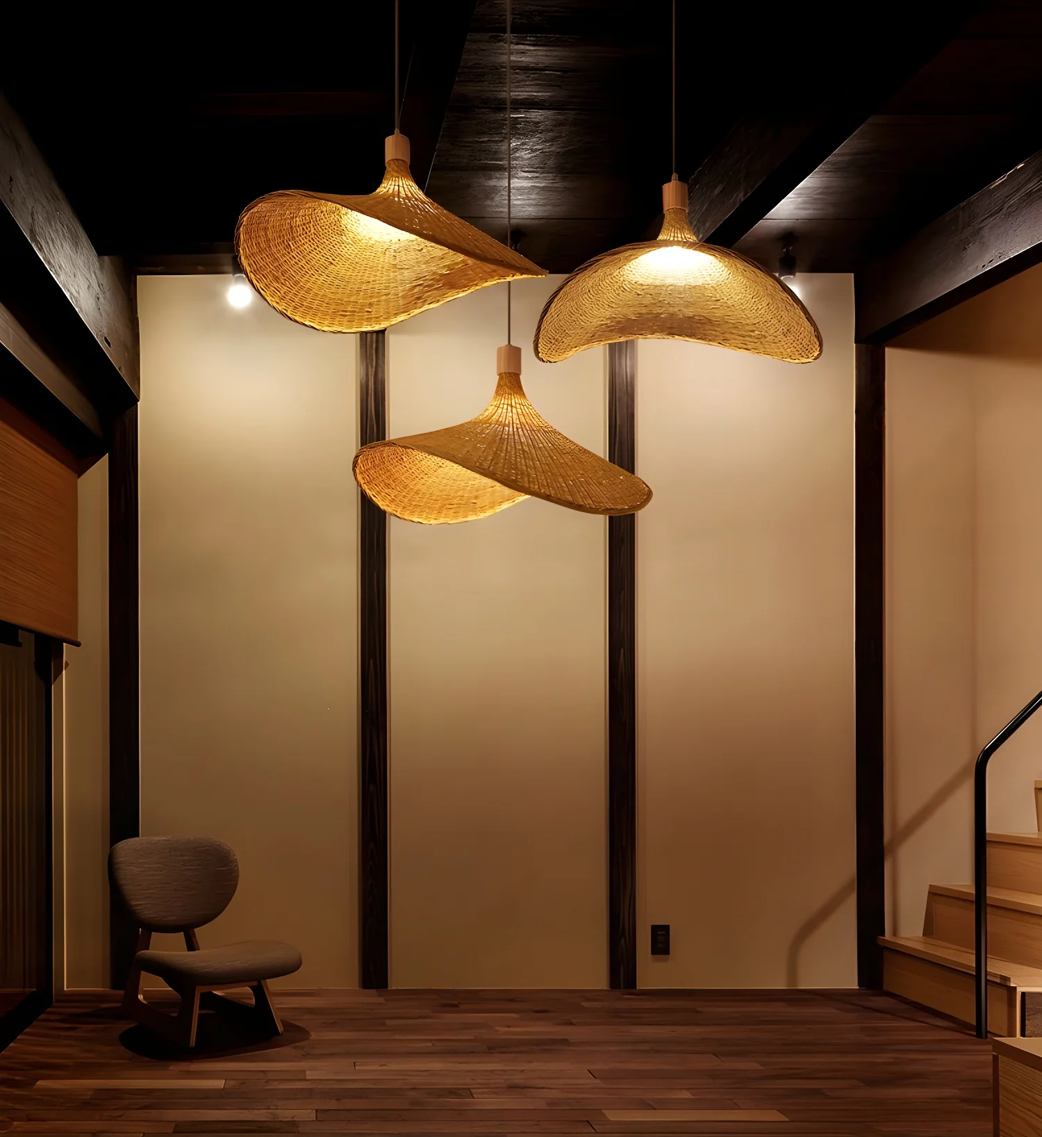 Rattan Weave Hat Pendant Light - Image 27