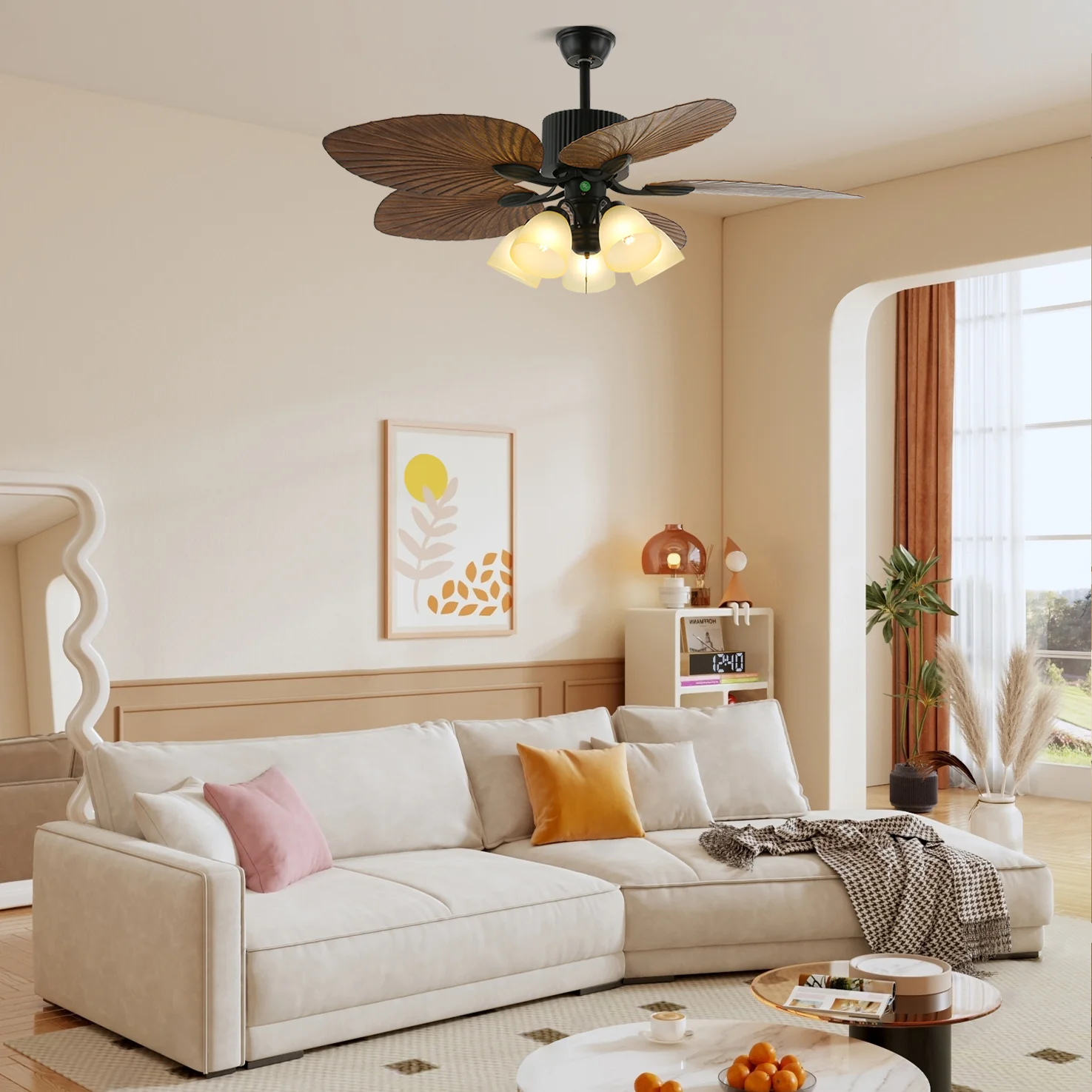 Banana Leaves Ceiling Fan Light - Image 6