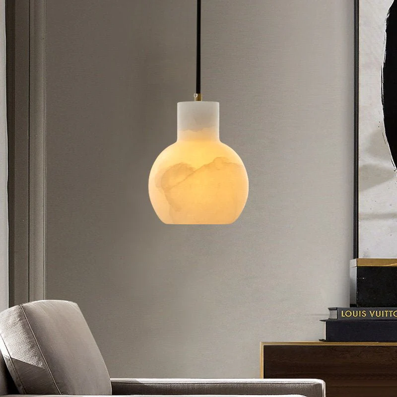 Bell Jar Alabaster Cluster Chandelier - Image 10