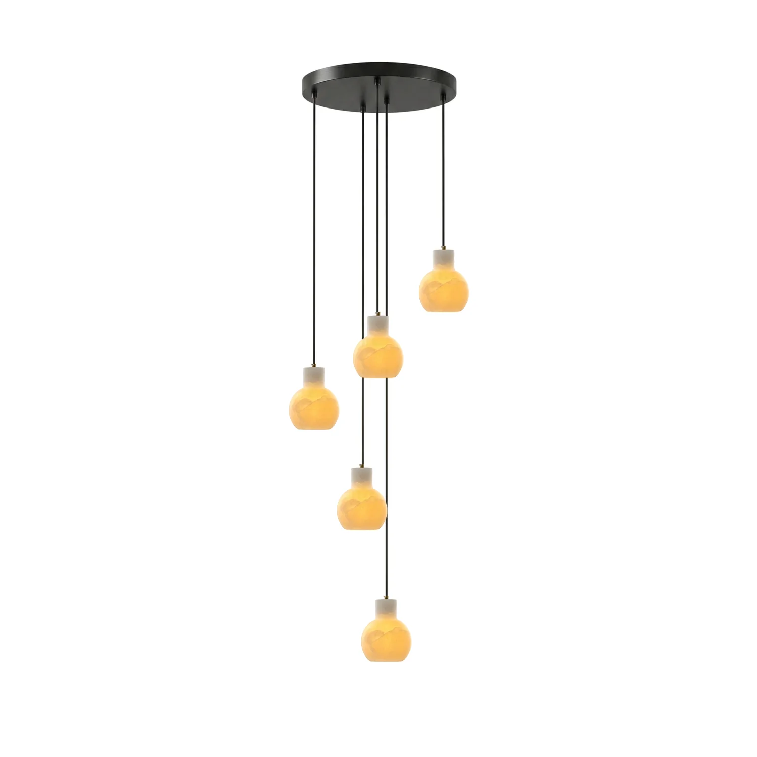 Bell Jar Alabaster Cluster Chandelier - Image 13