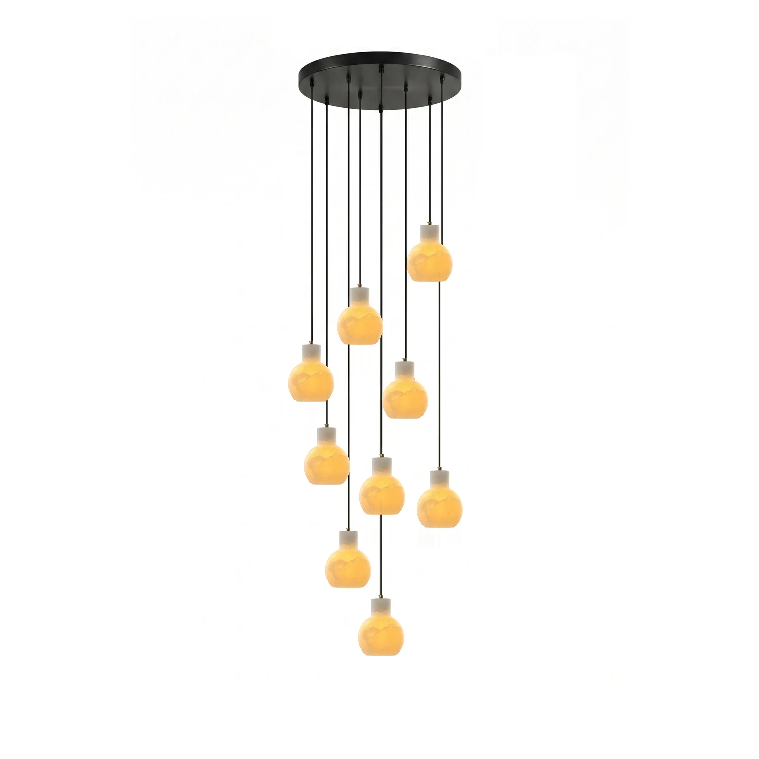 Bell Jar Alabaster Cluster Chandelier - Image 15